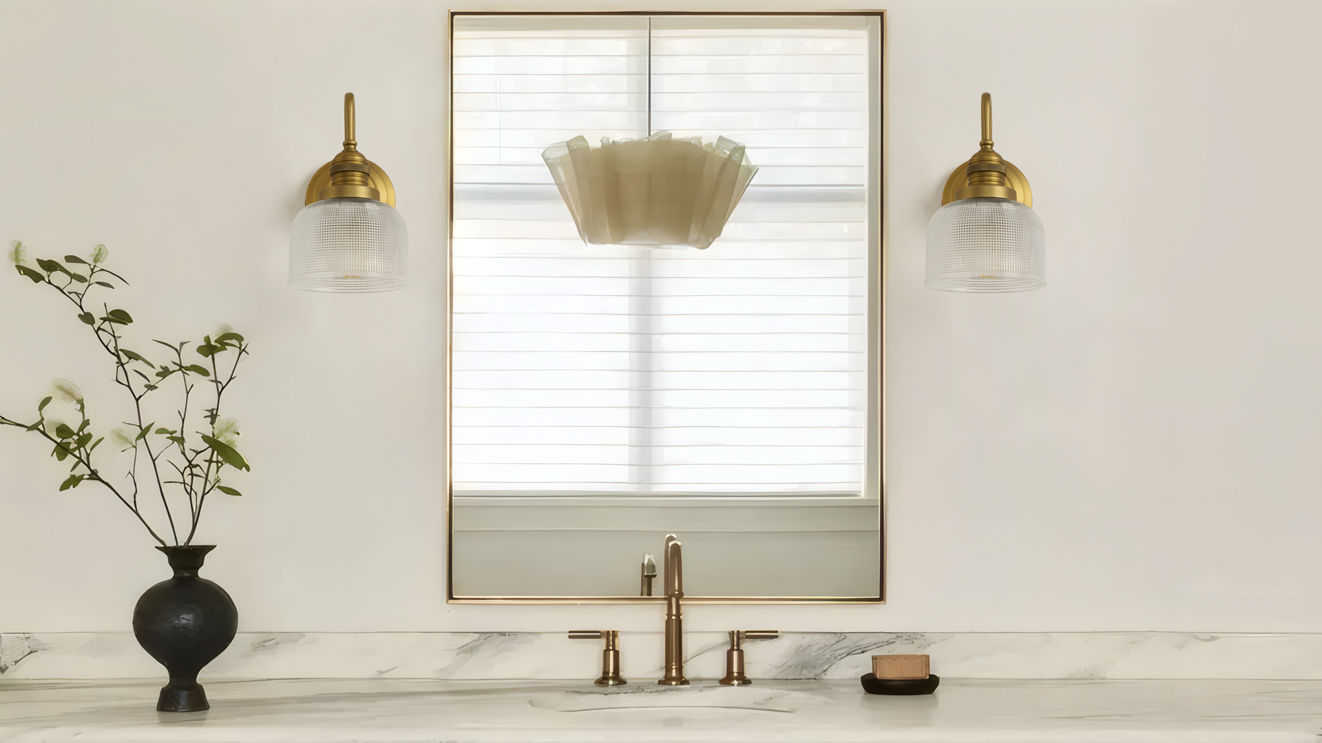 Image of Antique Brass Gold Bathroom Vanity Light,Clear Checkered Glass
