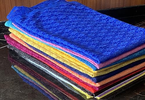 Miniatura 6 de MDS - Paquete de 10 yardas de tela de encaje Raschel sólida, perno de tela de encaje vintage para vestido de novia, moda, manualidades,