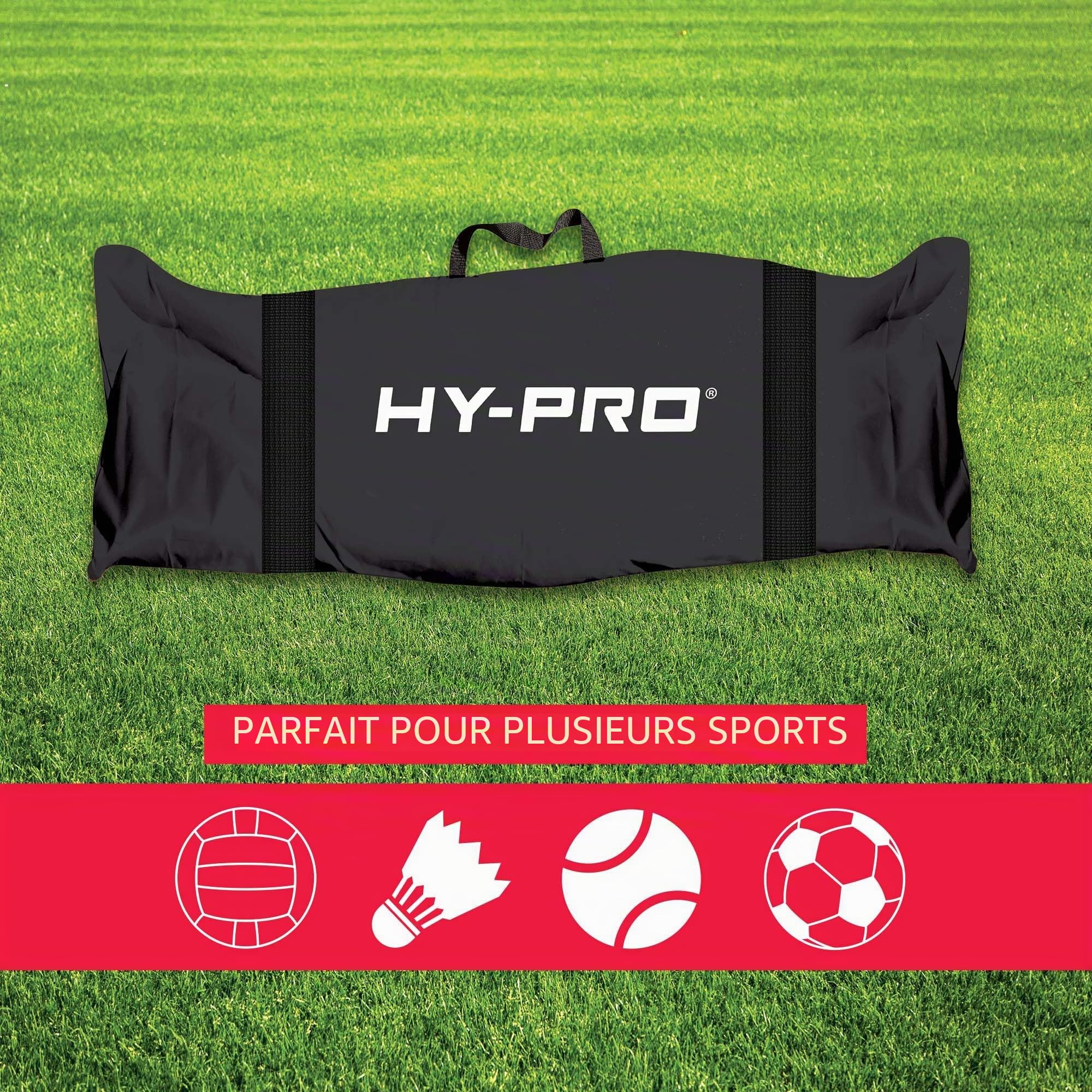 Hy-Pro Filet réglable en Hauteur – Hauteur : 3 m/4 m de Largeur, Facile à Assembler, léger, Sac de Transport, Filet de Sport de Loisirs idéal pour Enfants et Adultes, Badminton, Tennis, Pickleball,