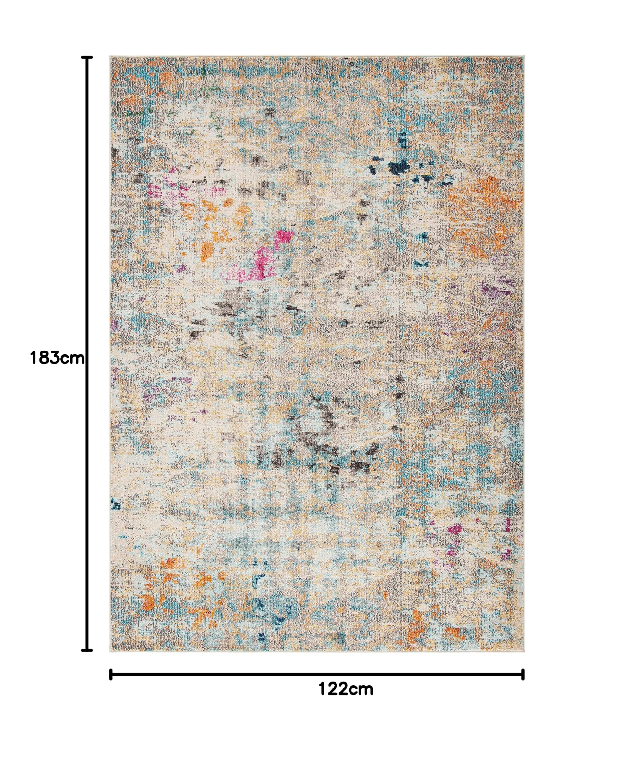 SAFAVIEH Tapis Boho pour Salon, Salle à Manger, Chambre à Coucher - Madison Collection, Tapis à Poil Court, Gris et Or, 122 X 183 cm