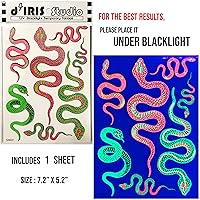 Vista 11 de Tatuaje temporal para fiesta de luz negra, 1 hoja, trasero