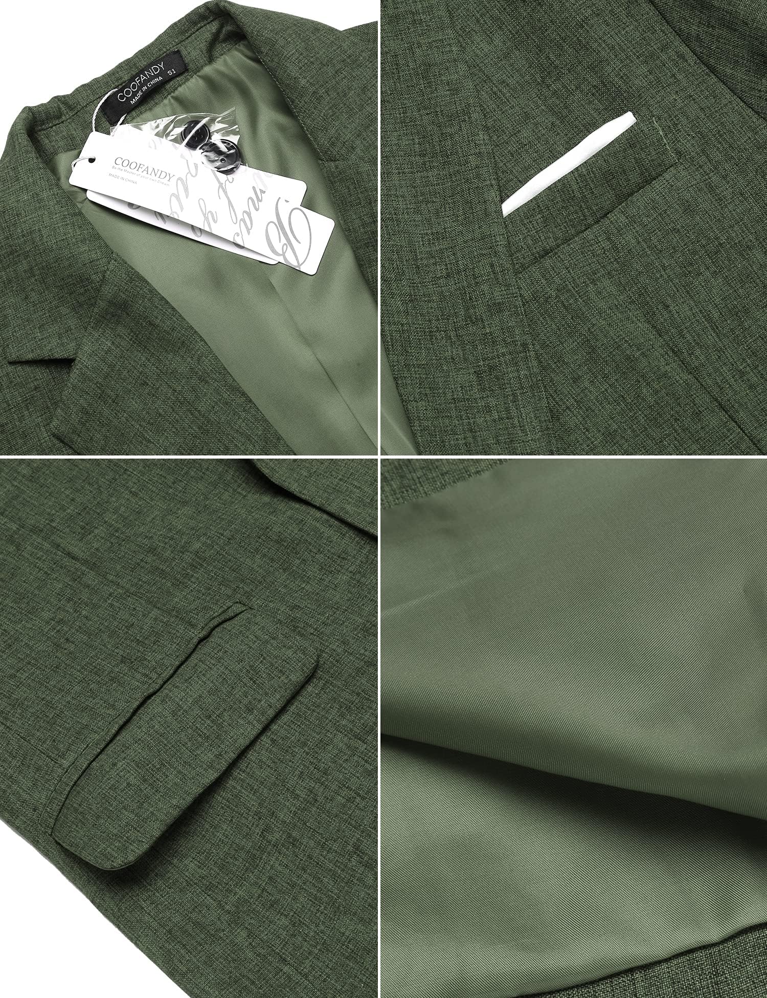 COOFANDY Chaqueta para hombre, deportiva, moderna, de ocio, tipo blazer de 1 botón, chaqueta de traje de ajuste regular, chaqueta casual, XL