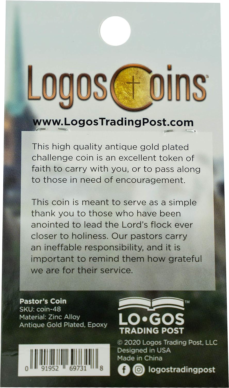Pastors Coin, Bulk Pack of 10, Pastor Appreciation Gift for Men and Women, Preacher Gifts, Humble Servant Token for Ministers, for Pastors Wife, Bishops, and Priests, Christian Religious Prayer Token