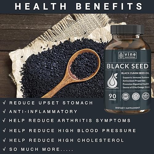 Miniatura 5 de Cápsulas de aceite de semilla negra, Nigella Sativa, suplemento de apoyo inmunológico, geles suaves, antioxidantes prensados en frío, píldoras de