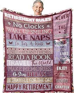 Retirement Gift for Woman, Best Retired Gifts for Women/Men 2025, Retire Gift Ideas, Funny Presents for Retirement Coworker/Teacher/Nurse/Mom, Soft Blanket 60x50in