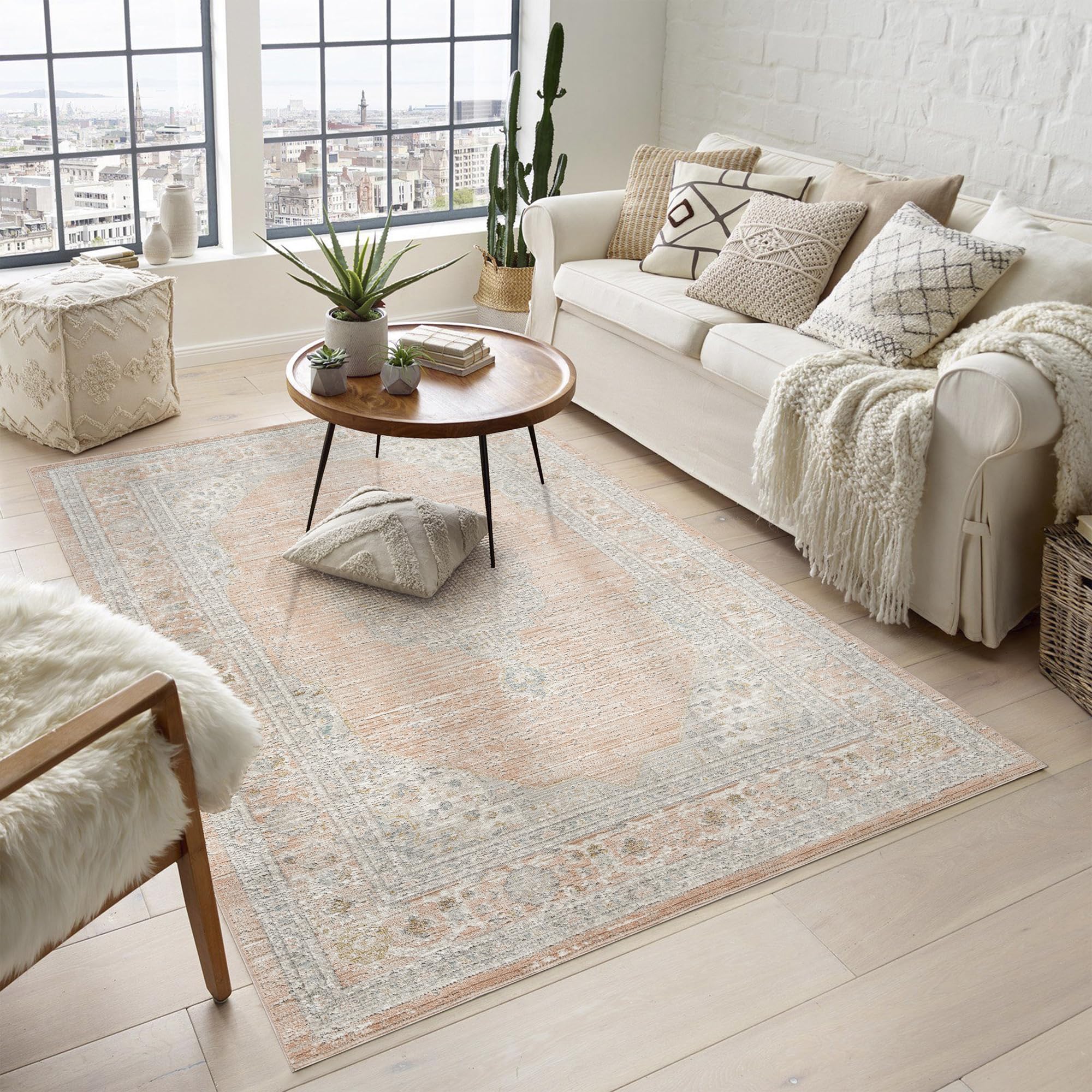 Desire Rugs Maia Orchid Floral Coral Rug 200 X 300Cm