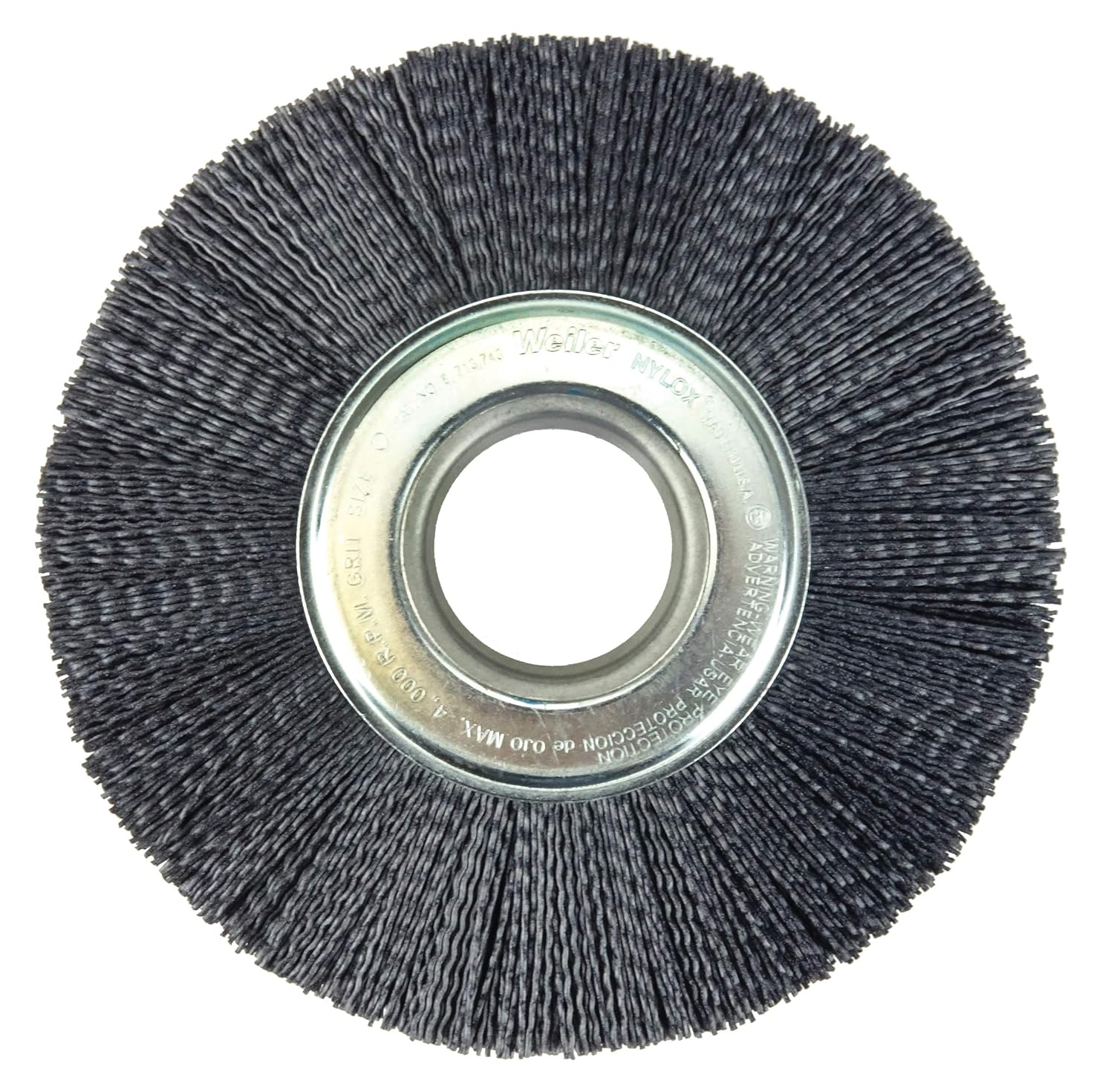 Weiler 86127 8" Burr-RX Crimped Filament Wheel Brush, .043/120CG Fill, 2" Arbor Hole, Made in the USA