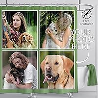 Vista 26 de LIVETTY Cortina de ducha personalizada, cortinas de ducha con foto personalizada, cortina de ducha personalizada de 72 x 72 pulgadas, añade tu Imagen