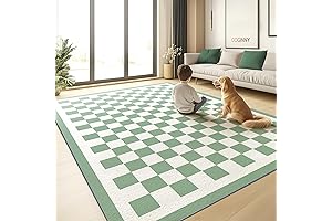 Stylish Checkered Teacher Rug: Adorn Classrooms and Playrooms
