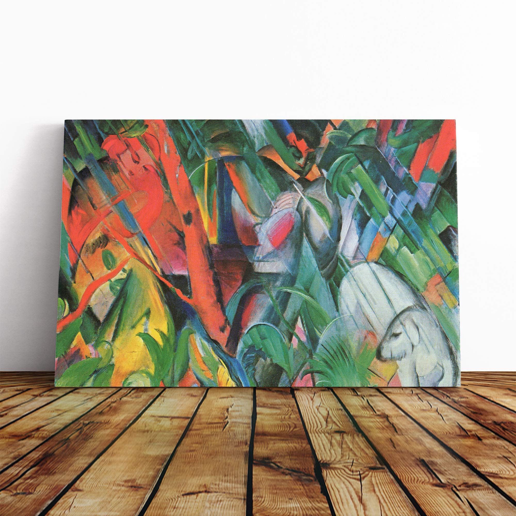 Franz Marc in The Rain Canvas Print | Gallery Wrapped 30mm Frame Wall Art | 20x14 inches | Ready to Hang | Modern Landscape Picture | Living Room Bedroom Lounge Office