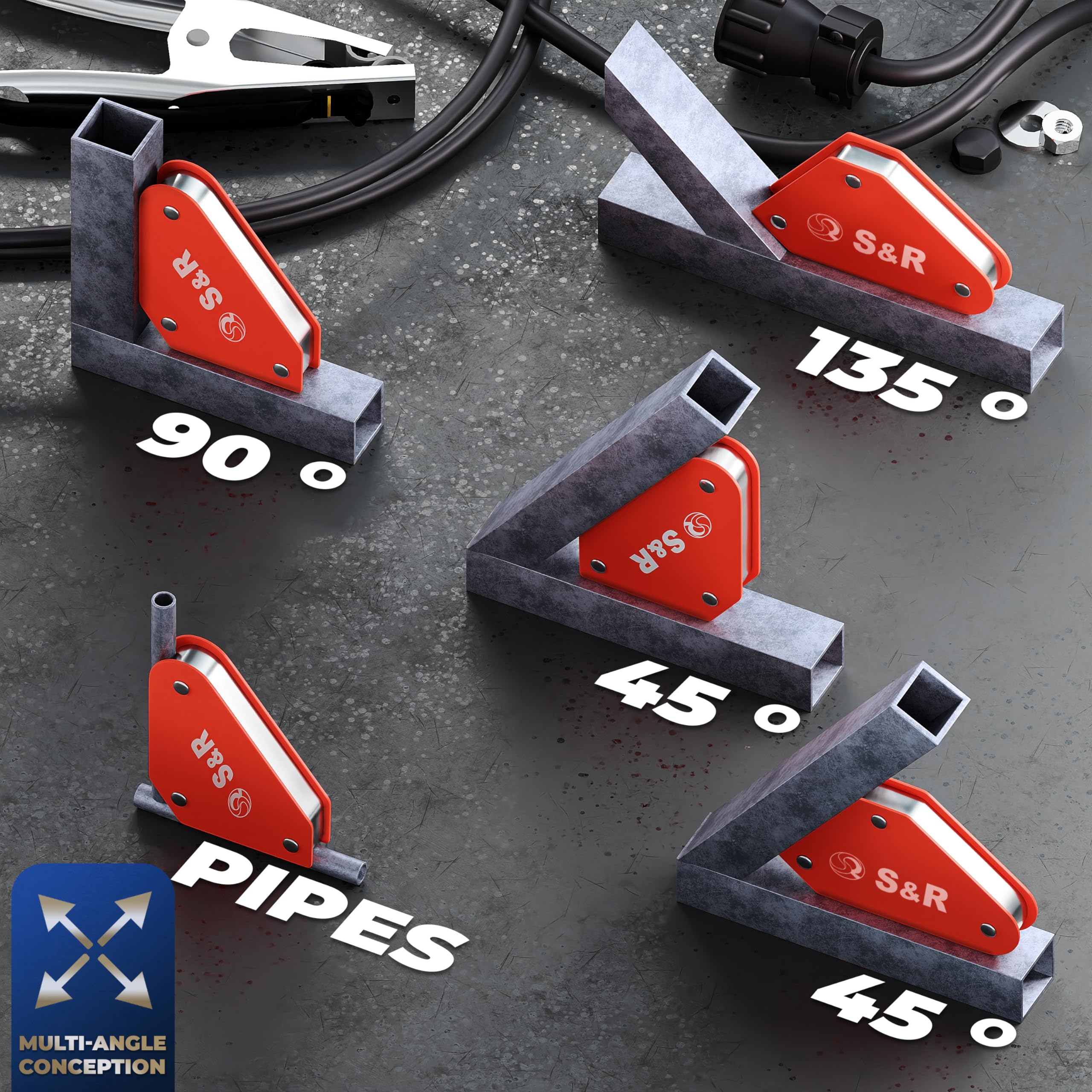 Spurtar Lot De 6 Aimants De Soudage De 11,3 Kg, Support