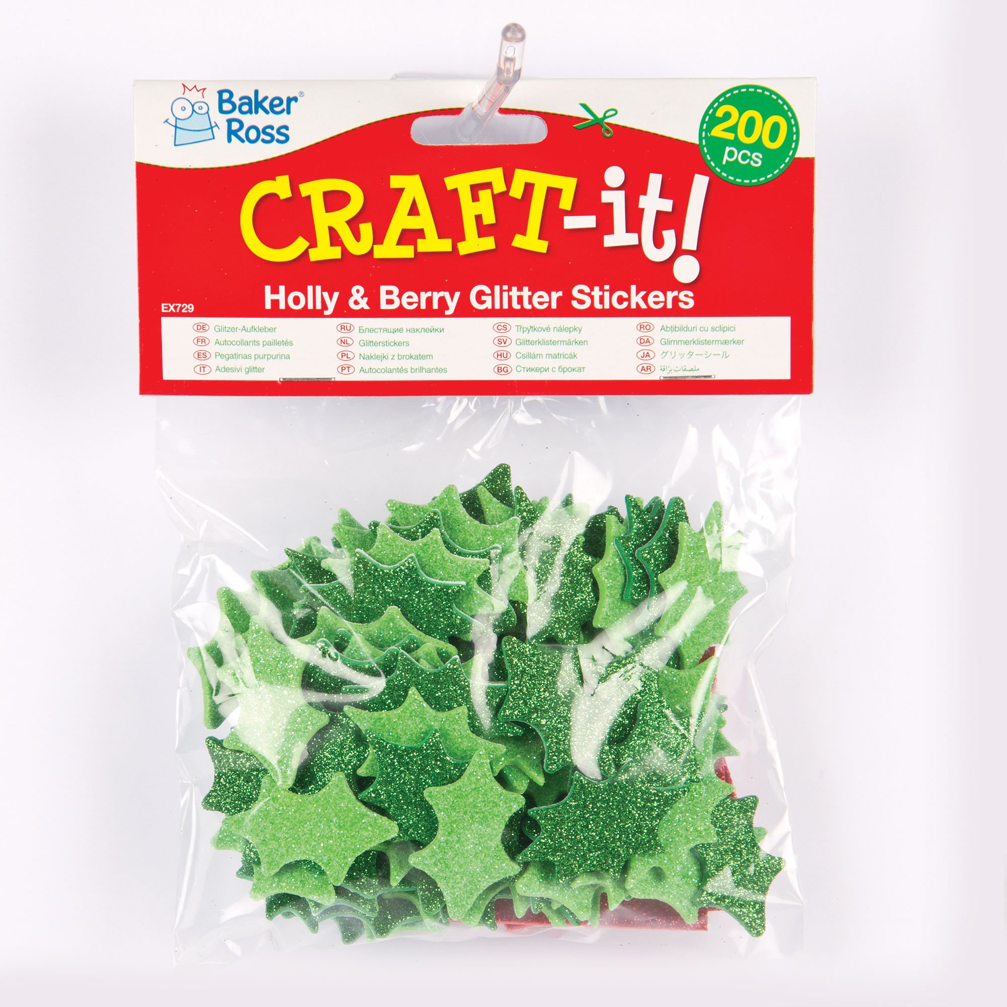 Adesivi Natalizi Baker Ross - Alberi Di Natale Glitterati - Confezione Da 100 - Per Lavoretti Bambini - Foto 4