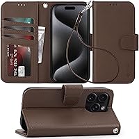 Vista 16 de Arae Funda compatible con iPhone 15 con tarjetero y correa para la muñeca para iPhone 15 de 6.1 pulgadas, color negro