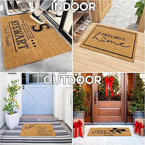 Miniatura 6 de Tapete de puerta personalizado para puerta delantera, tapete de puerta personalizable, tapete de 16 x 24 pulgadas, tapete de goma antideslizante,