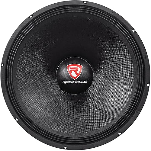 Rockville RVW1800P8 1800w 18" Subwoofer de DJ sin procesar de 8 ohmios, subwoofer de 107 onzas