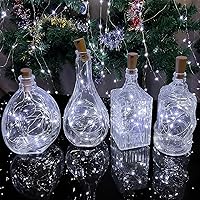 Vista 5 de Luces de botella de vino con corcho, 20 LEDs, 2 metros de luces de corcho de alambre plateado, luces de hadas mini en cadena, para bricolaje