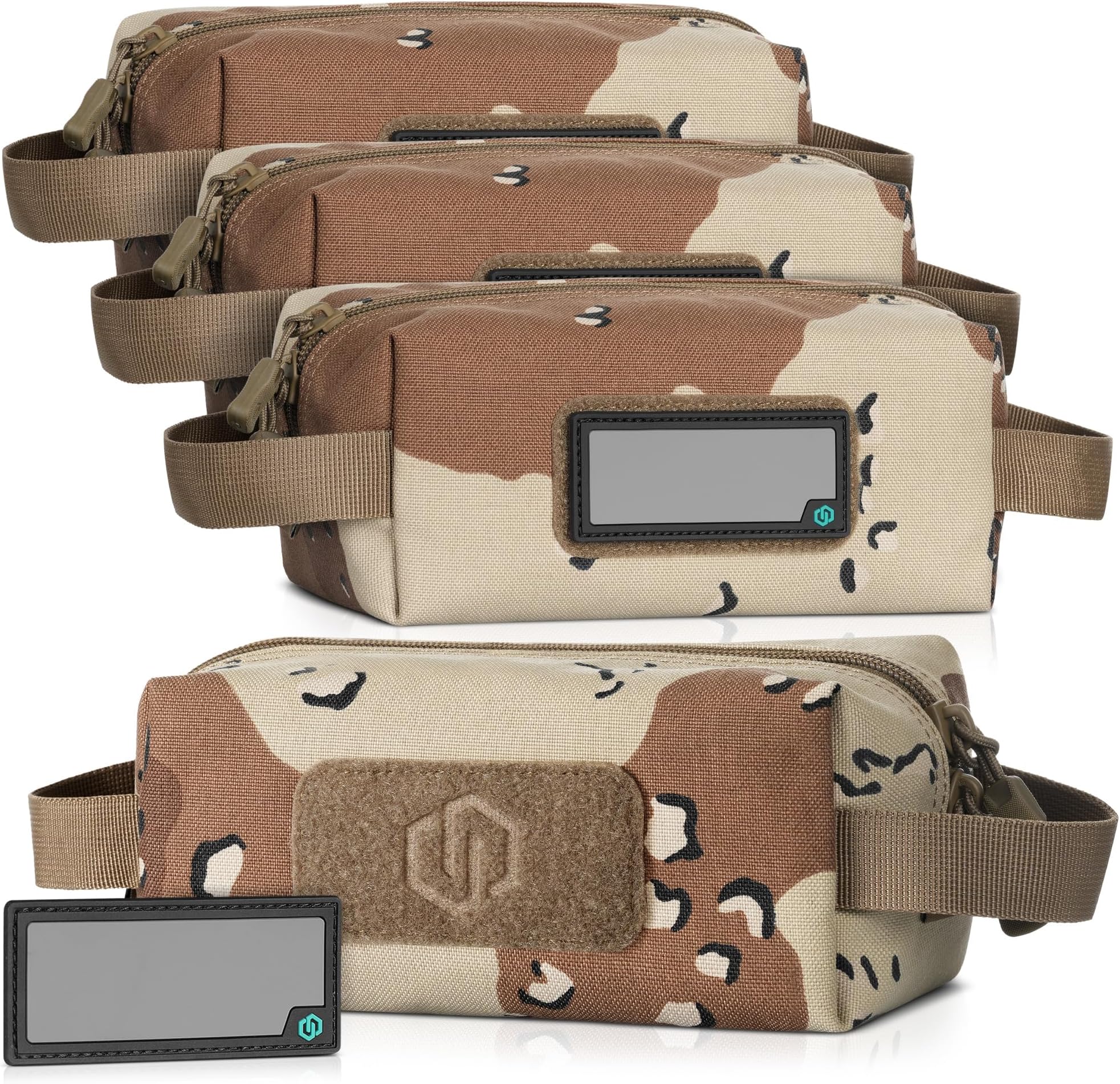 Savior Equipment Loose Sacs 4-Pack Tactical Ammo Pouch Firearm Ammunition Carrier Bag, ID Patches Included, Rifle Carbine Pistol Revolver Ammos Transportation Soft Case Hunting Shooting Range Gear