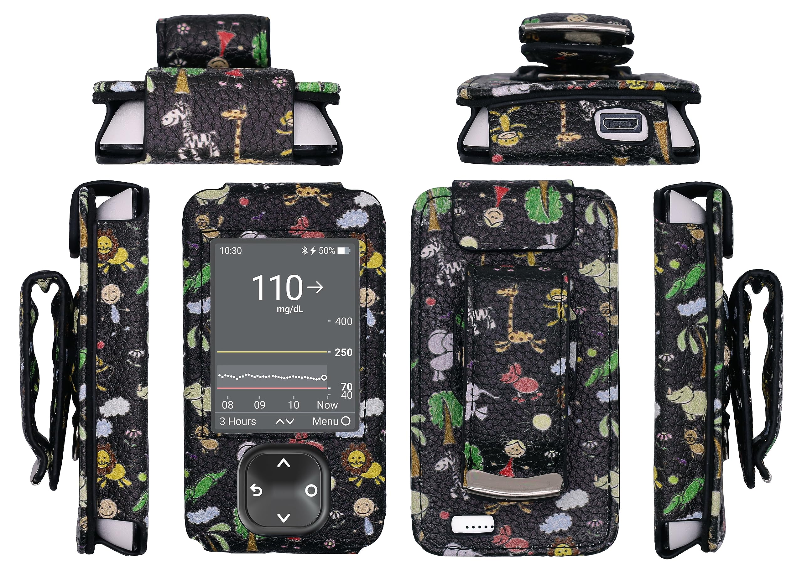 Funda de piel para Dexcom G7 G6 con clip que soluciona las caídas del receptor 8