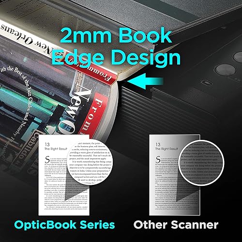 Miniatura 3 de Plustek OpticBook 4800 - Escáner de libros con paquete de software intuitivo, alta velocidad de escaneo, recorte y rotación automática, diseño de
