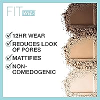 Vista 77 de MAYBELLINE Fit Me - Polvo fijador y polvo de maquillaje facial prensado que minimiza los poros y es mate, color marfil clásico, 1 unidad