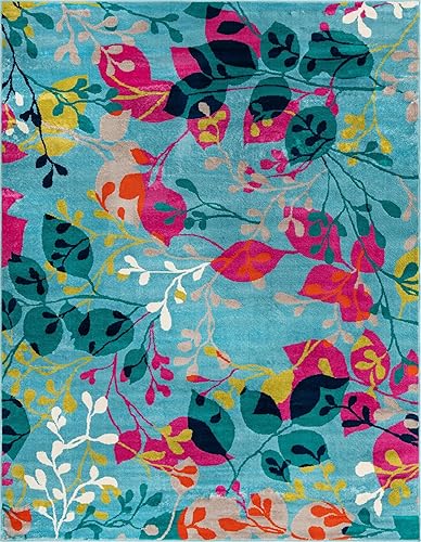 Miniatura 2 de Unique Loom Azalea Collection - Alfombra de área Indica (7' 10" x 10' Rectángulo, Aqua Azul)