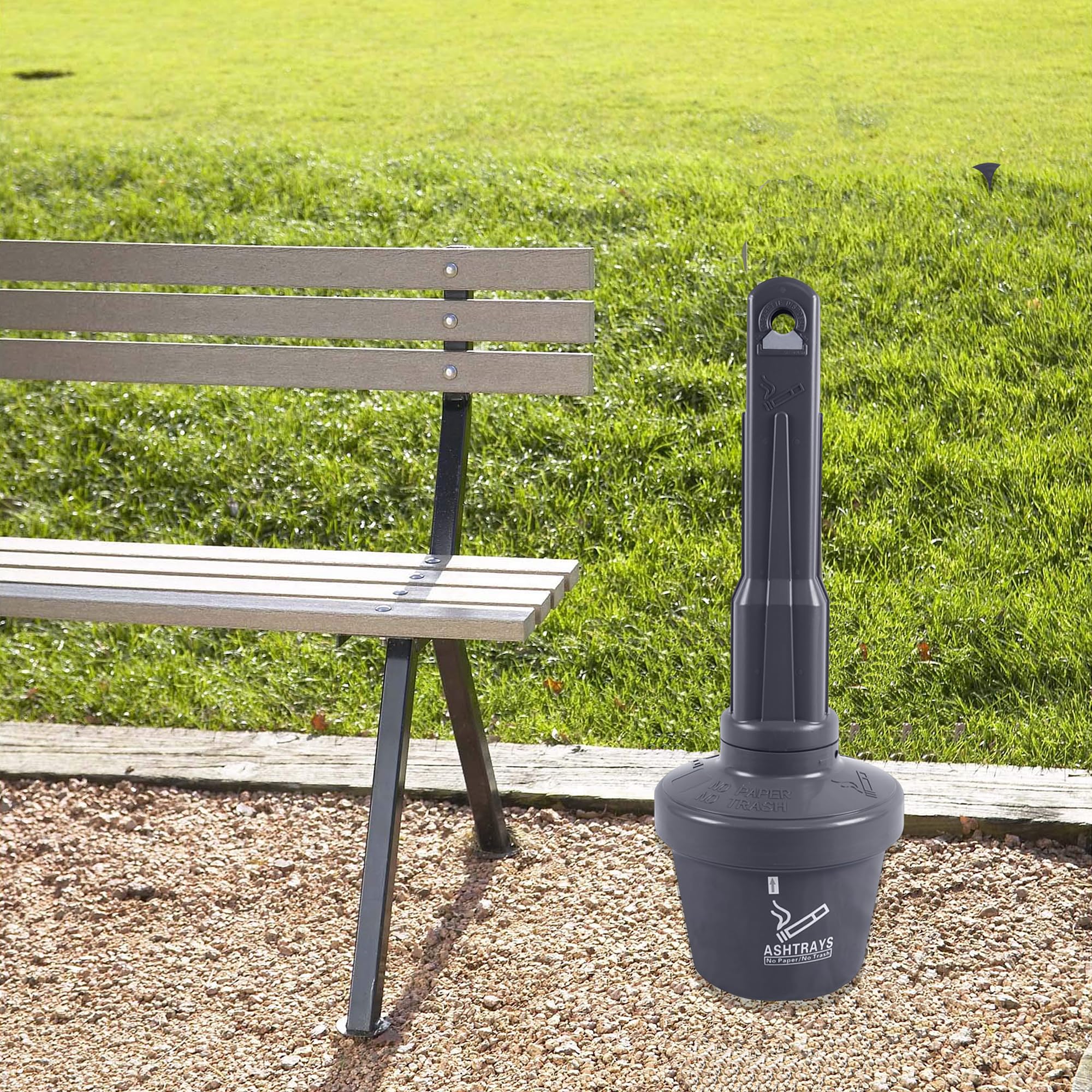 Paquete de 4 ceniceros para exteriores de 76 cm, cenicero de pie resistente al viento para balcón, patio y jardín, sin olor y sin humo, cenicero para cigarrillos para interiores y exteriores (gris)