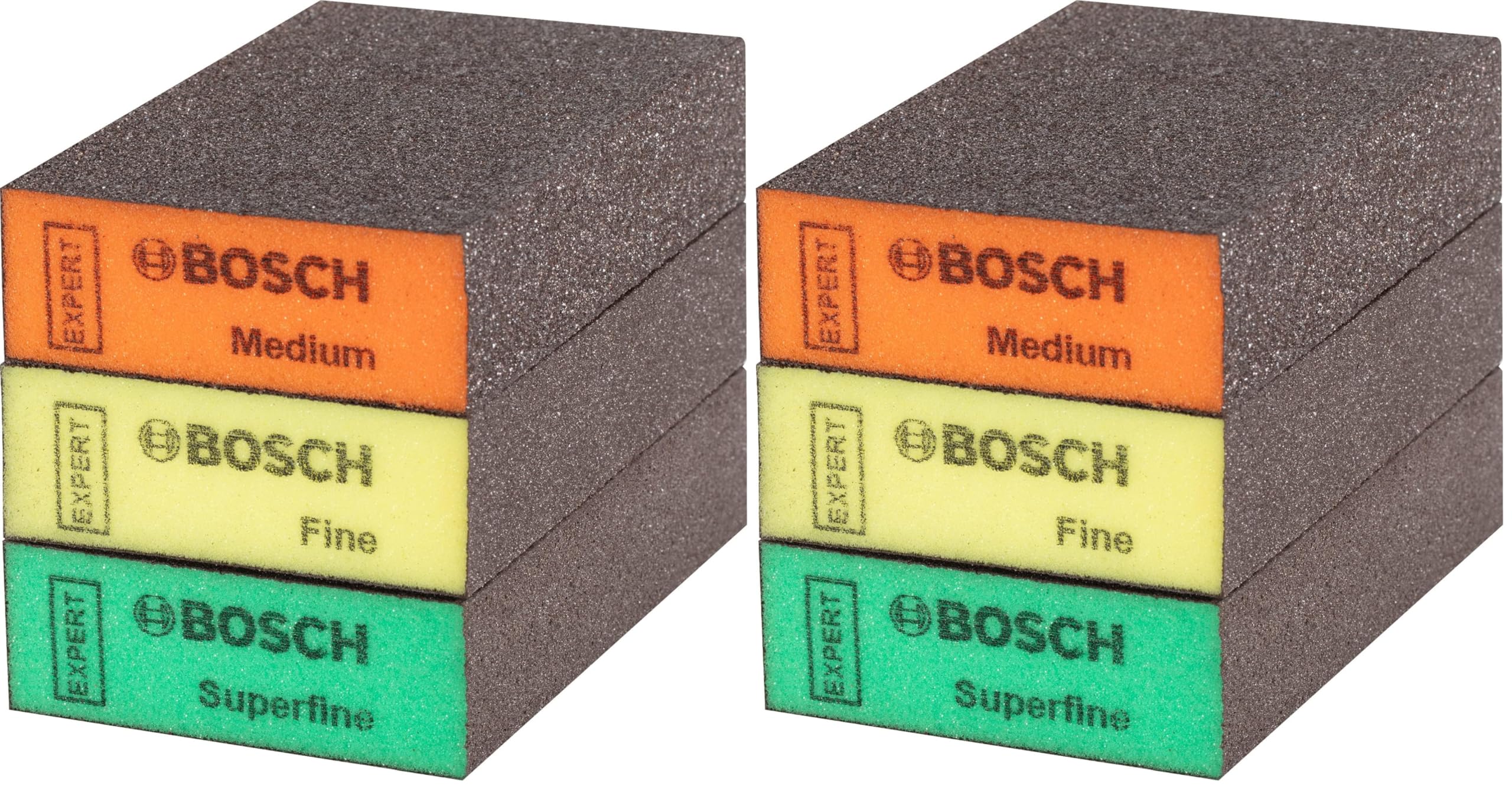 Bosch Professional 3x Expert S471 Standard Blocks (for Softwood, Paint on wood, 69 x 97 x 26 mm, Grade Medium/Fine/Superfine, Accessories Hand Sanding) (Pack of 2)