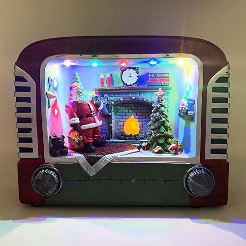 Miniatura 3 de allgala Hecho a mano de poliresina, decoración de casa de Navidad, decoración coleccionable con USB y batería, doble fuente de alimentación, TV