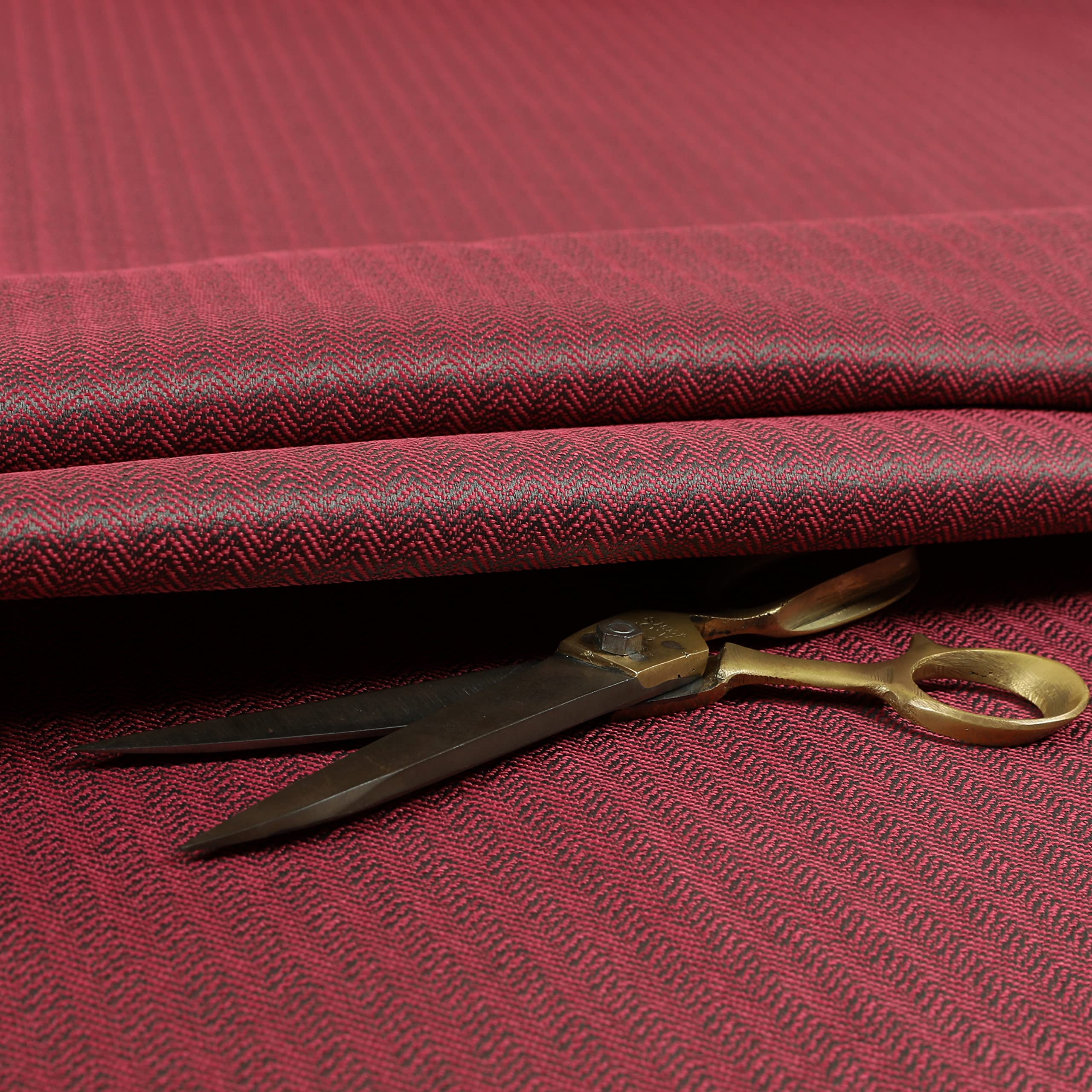 Redbrick Mill Fabrics Flame Retardant Herringbone Pattern Semi Plain Medium Weight Upholstery Fabric Grey Pink Colour (1 Metre) โ image 1