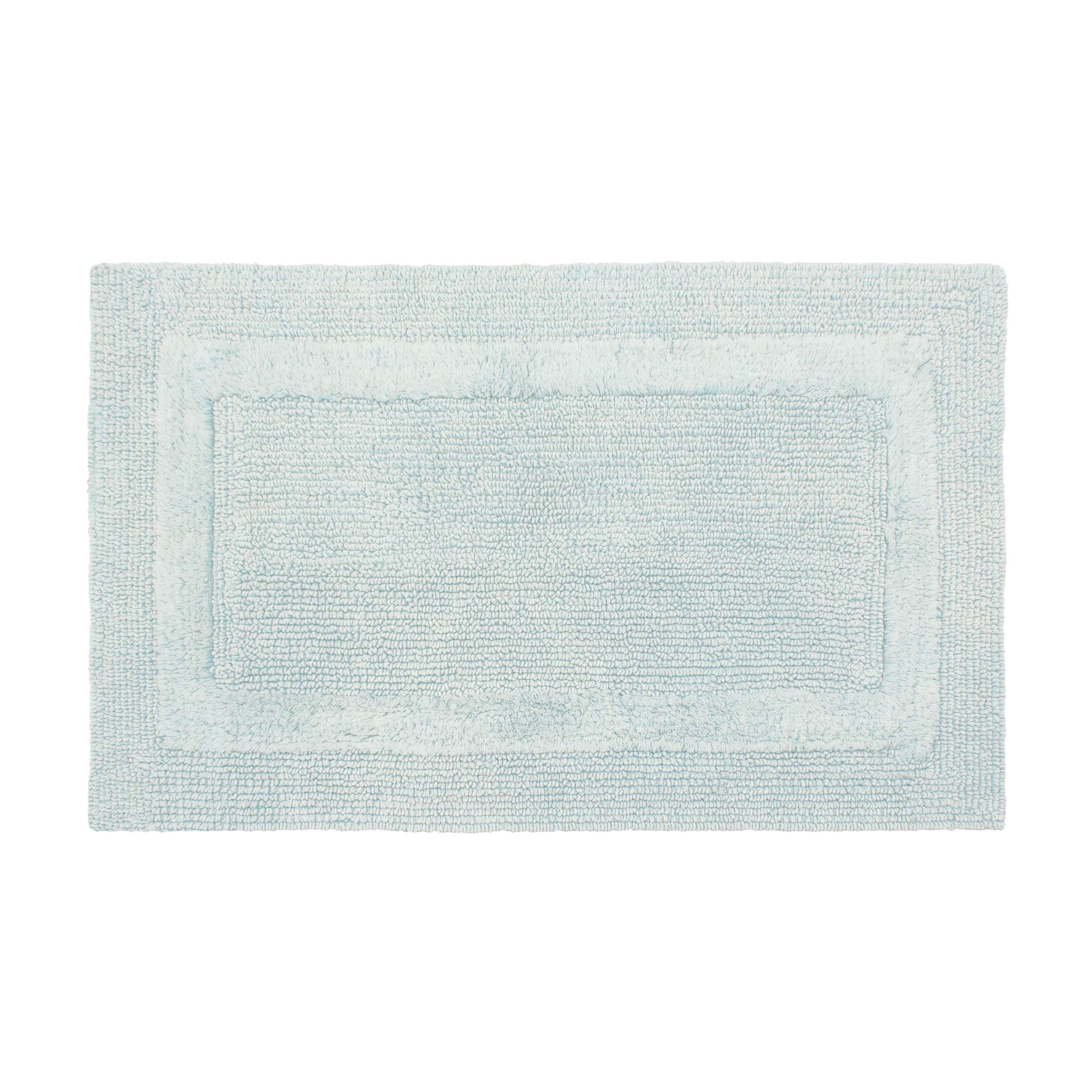 French ConnectionFrench Connection – Stonewash Bath Rug | Cotton Blend | Premium Bathroom Décor | Machine Washable | Measures 17” x 24” | Light Blue