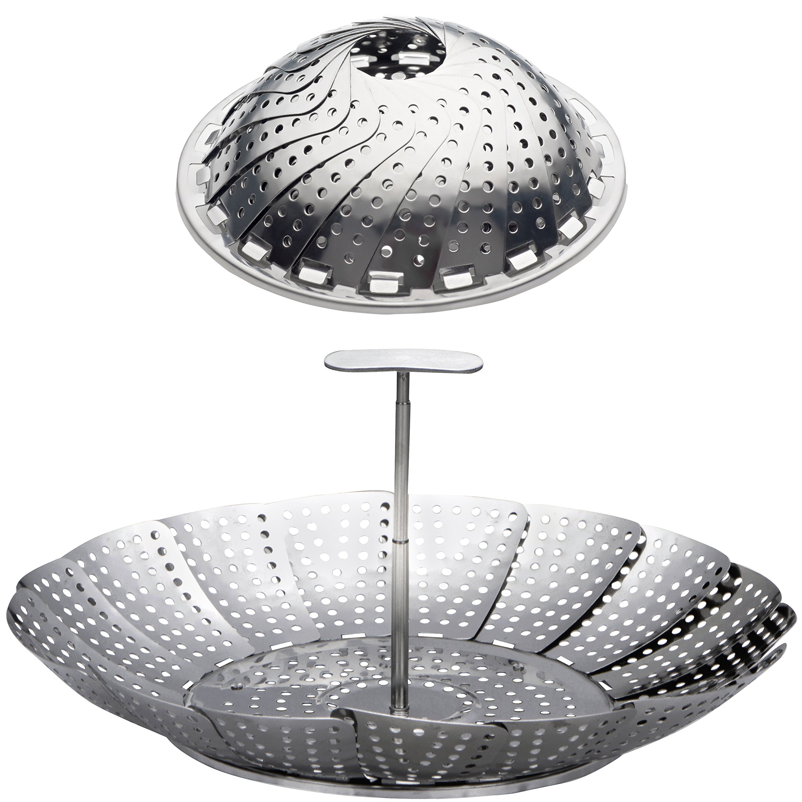 Sunsella Vegetable Steamer - 6.4" to 10.4" - 100% Stainless Steel