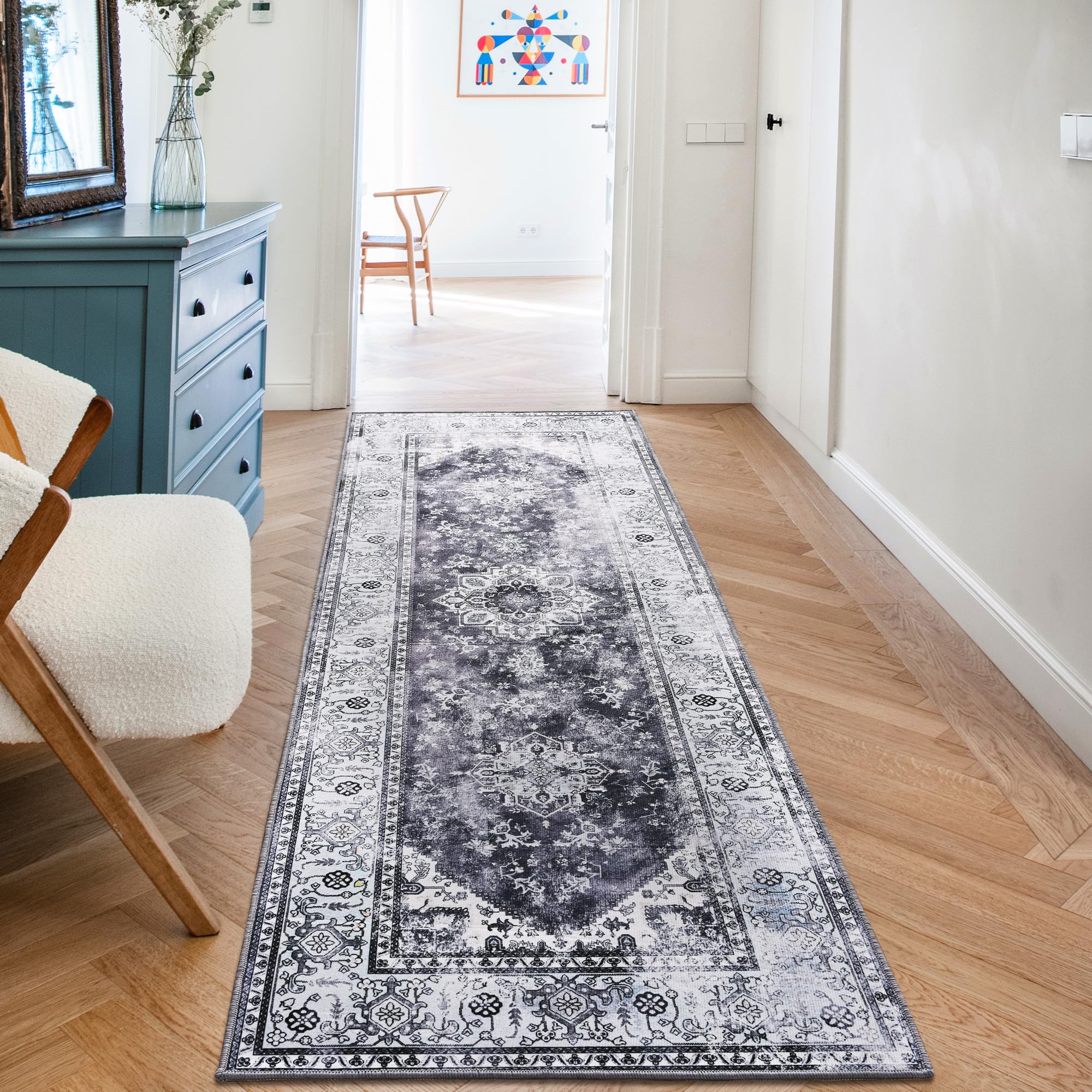 YINGD Tappeto di flanella nativo sud-ovest americano indiano azteco Navajo tappeto grande tappeto antiscivolo lavabile per soggiorno camera da letto 60 x 90 cm