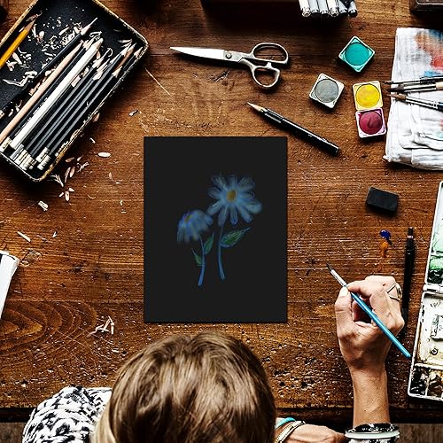 Miniatura 3 de Cartulina negra prémium de 11 x 17 pulgadas, tamaño tabloide, cubierta gruesa y pesada de 80 libras, 100 hojas