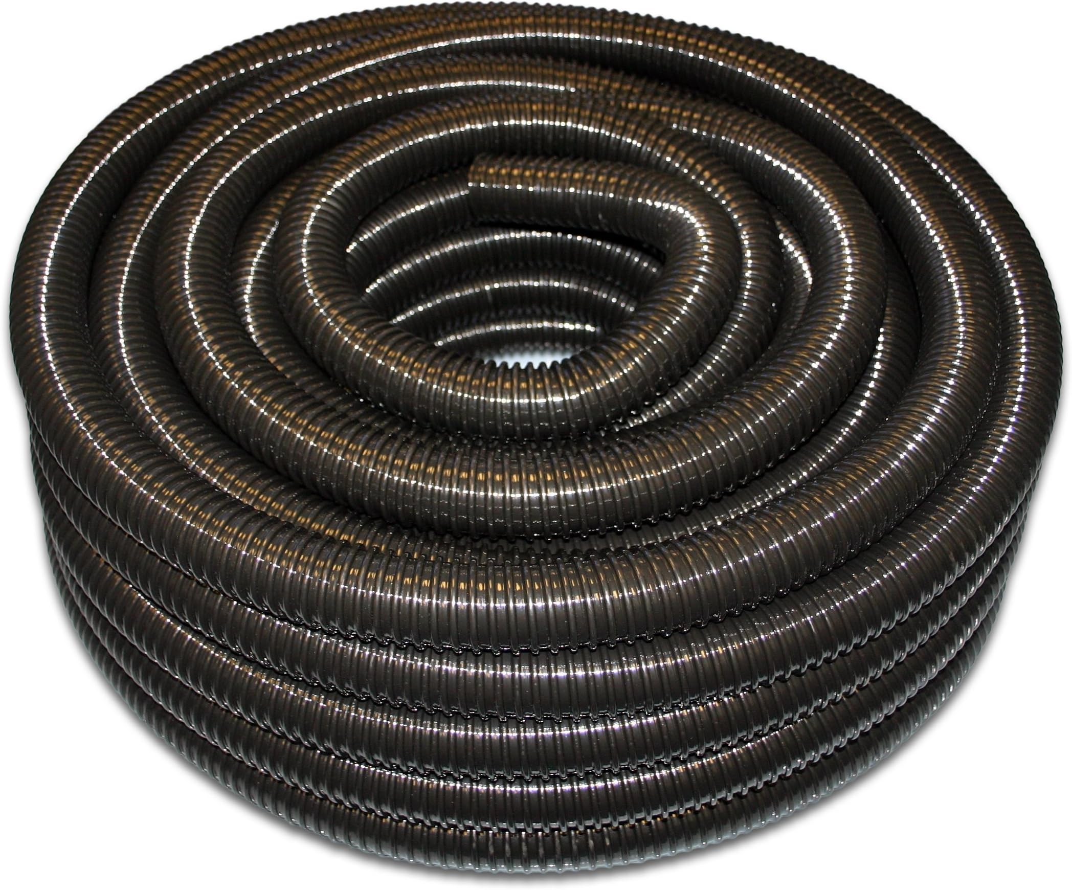 Tricoflex 40mm Corrugated Black PVC Flexible Pond Hose & Ducting - 30 Metre Length - Premium Brand