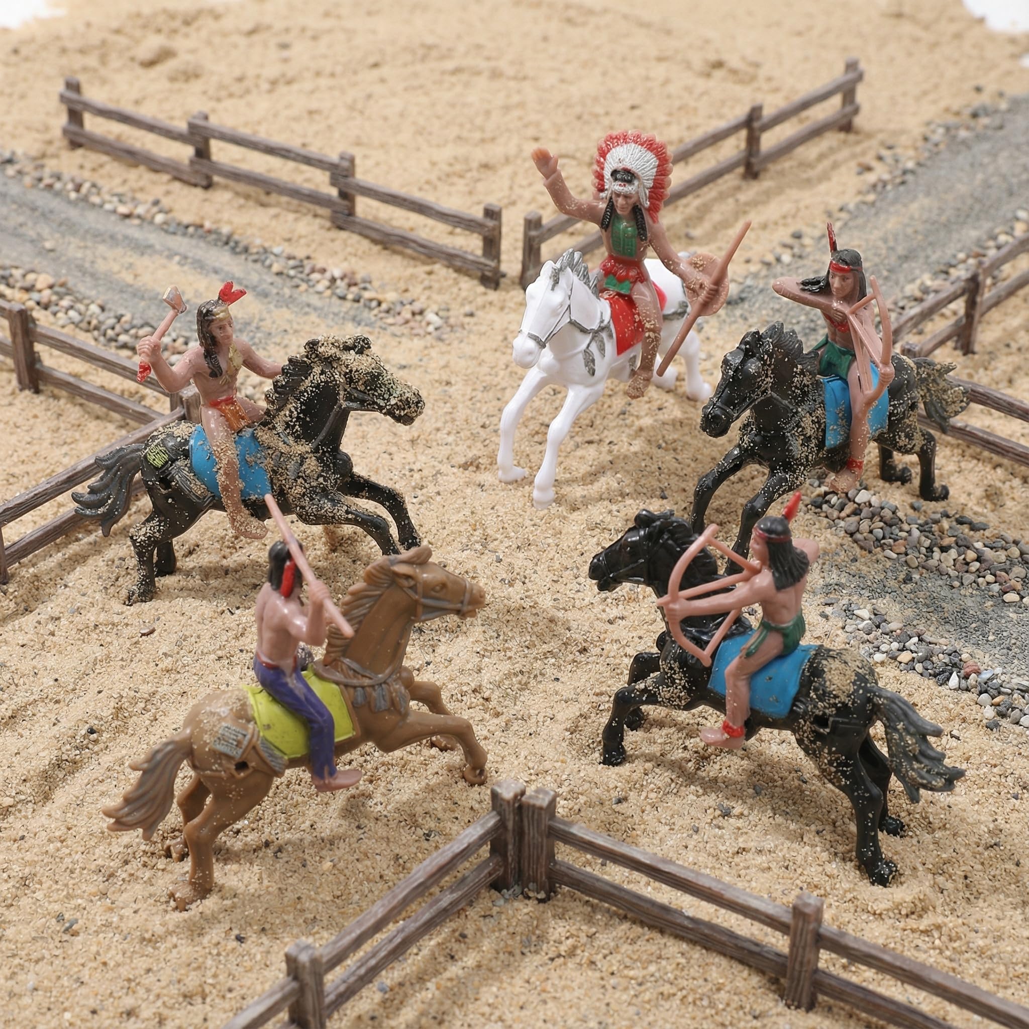 Amazon.co.jp: NUOBESTY インディアンモデルフィギュア 乗馬