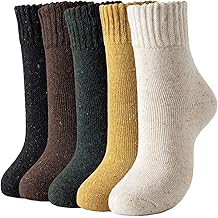 Wool Socks for Women - Womens Wool Socks Winter Warm Cozy Knit Sock for Women Men