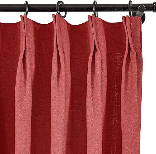 Miniatura 49 de Frelement Cortinas plisadas de lino de algodón extra anchas para oscurecer la habitación, 120 pulgadas de ancho x 96 pulgadas de largo, cortinas
