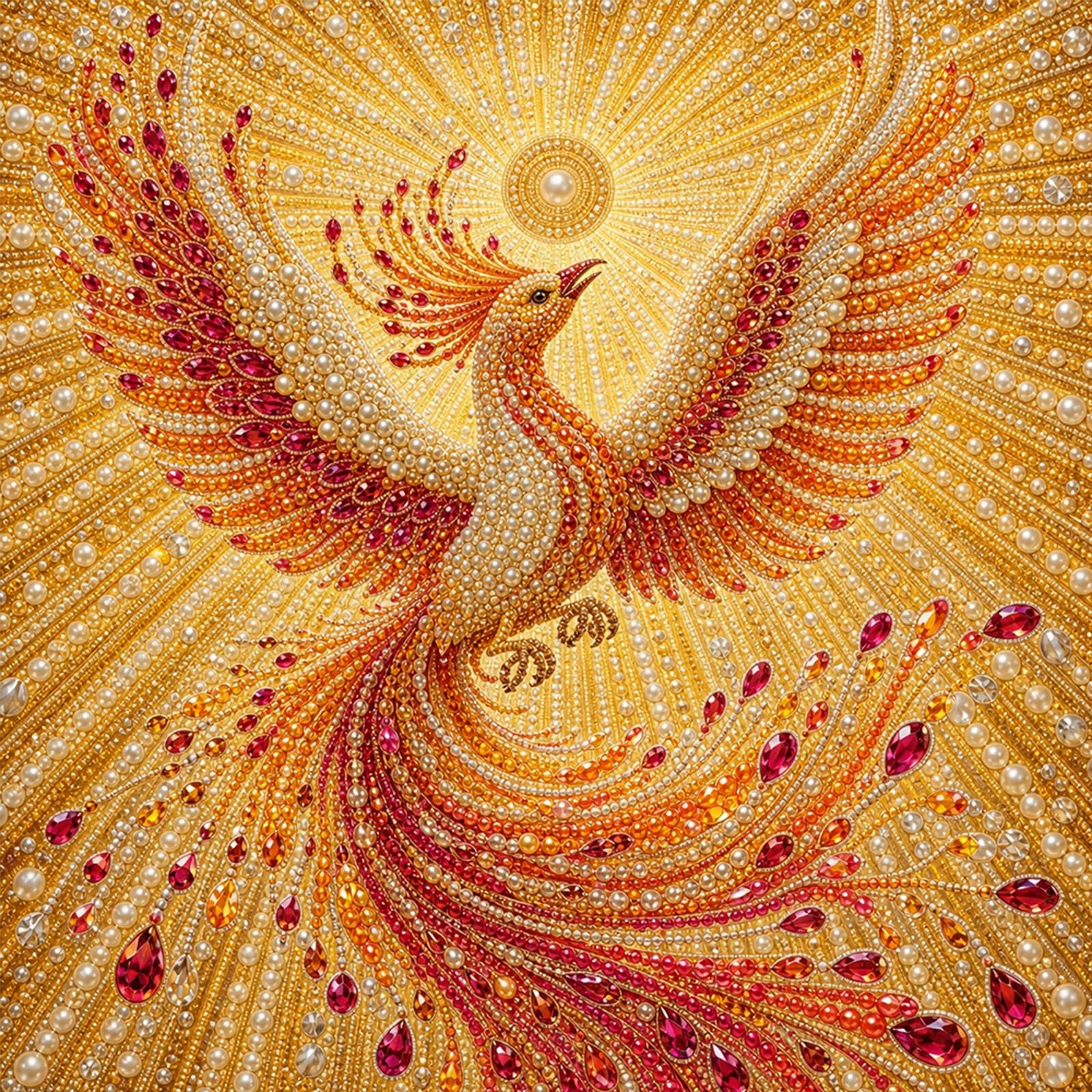 POETRYDRAW Phoenix Pearl 5D Diamond Art Kit 15.75x15.75 in