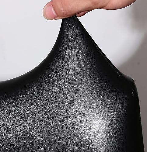 Miniatura 4 de Mengsite Fundas para sillas de comedor, fundas elásticas sin brazos, extraíbles e impermeables de piel sintética (chocolate, paquete de 4)