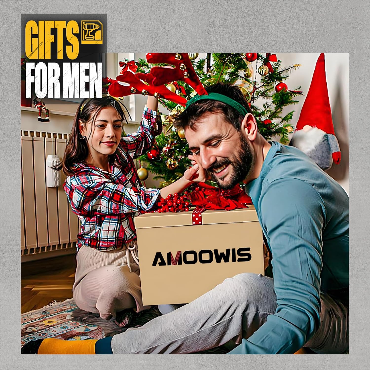 Power Tool Organizer Wall Mount with Charging Station, 7 Slots for Cordless tool Storage, Tool Battery Holde with 6 Outlet Power Strip, Utility Rack for Garage/Workshop, Christmas Gift