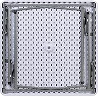 Vista 6 de Flash Furniture Kathryn Mesa plegable cuadrada de plástico blanco granito de 2.81 pies con patas de bloqueo recubiertas de polvo