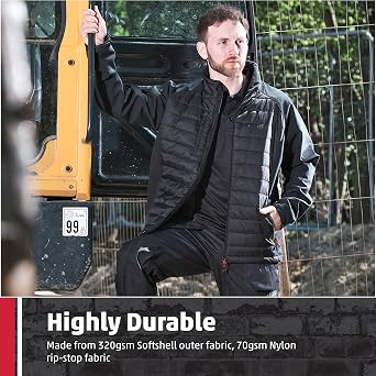 TuffStuff - Snape Softshell Jacket - 220gsm ThermoFort Insulation, Adjustable Cuffs, Zipped Handwarmer & Chest Pockets - Mens Lightweight Jacket - Ideal for Work & Outdoors