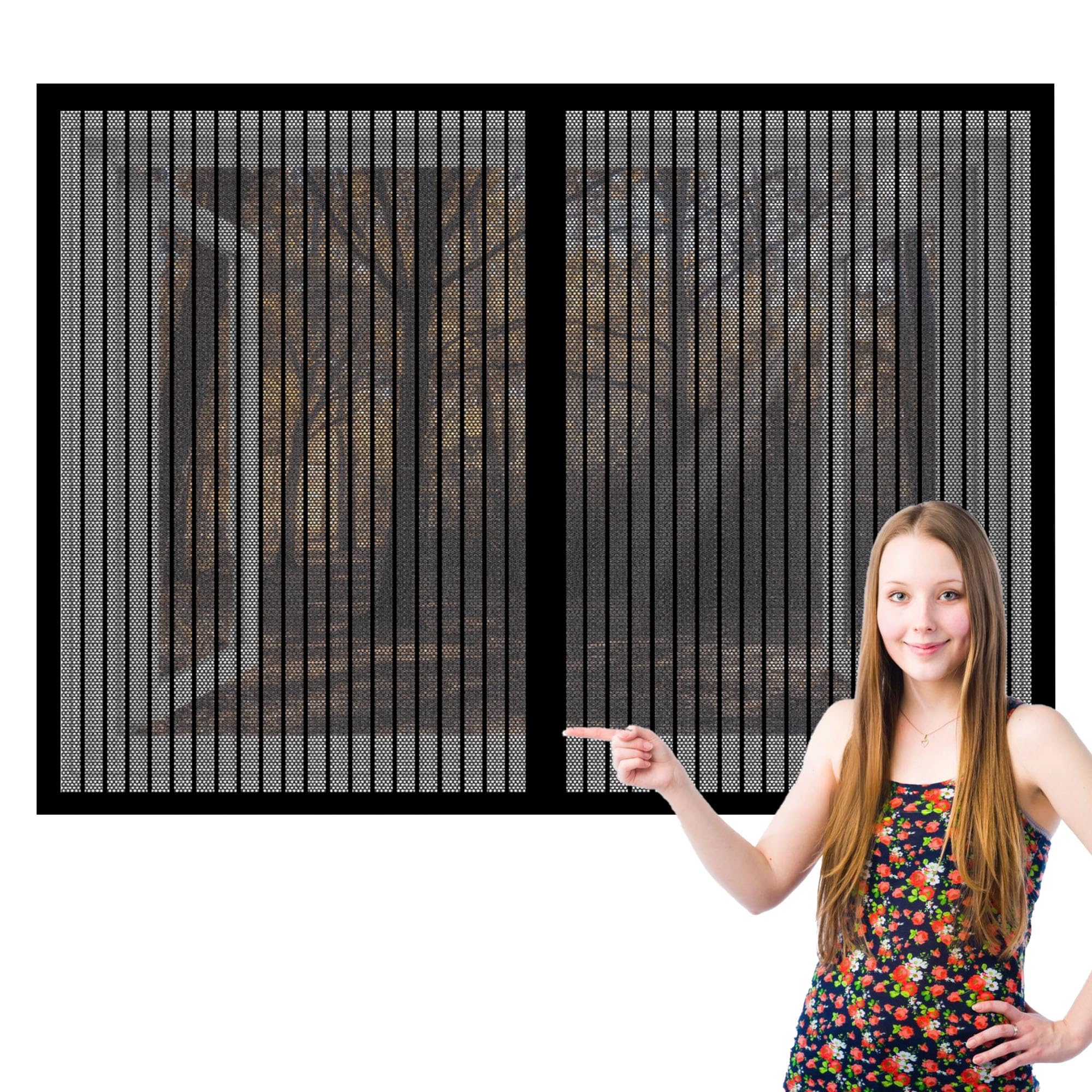 Magnetisch Horgaas Voor Ramen 82 x 125 cm Zelfklevend Muggennet Voor Ramen Eenvoudig Te Installeren Zonder Boren Past Op Elke Maat Insectengaas