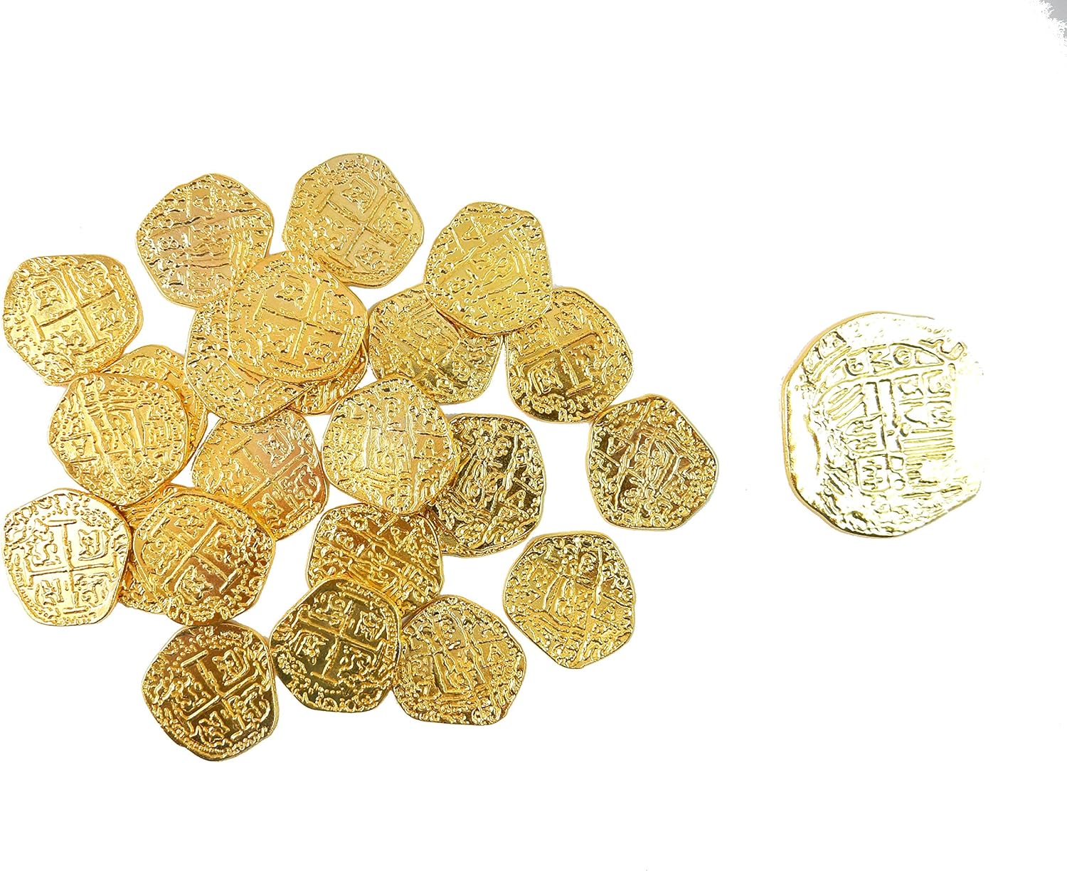 Beverly Oaks Metal Pirate Treasure Coins - Gold Doubloon Replicas - Toy Pirate Coins (1000 Coins)