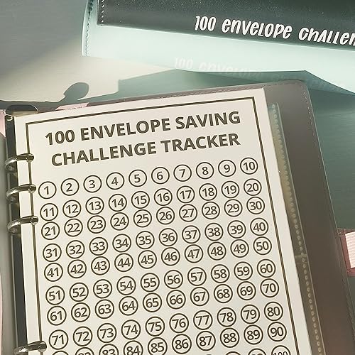 Miniatura 2 de Carpeta de 100 sobres de regalo, 2 piezas, forma fácil y divertida de ahorrar $5,050, carpeta de presupuesto con sobres de efectivo para planificar