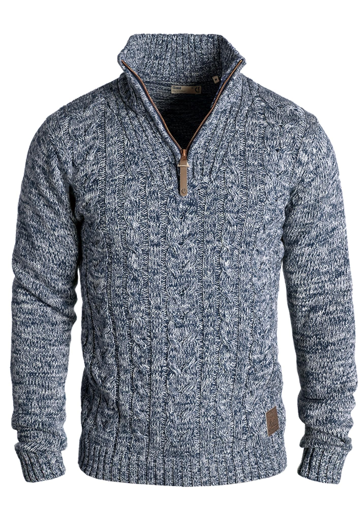 SDPankraz Herren Strickpullover Troyer – Insignia Blue, 2XL