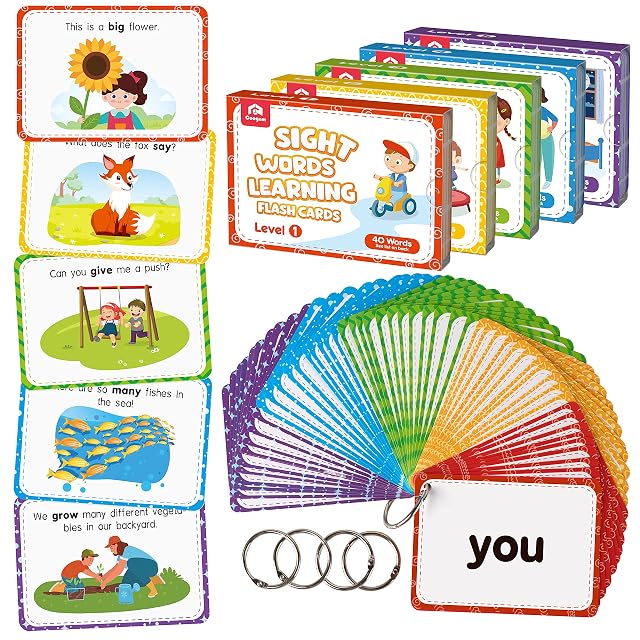 Coogam Tarjetas educativas de palabras visuales
