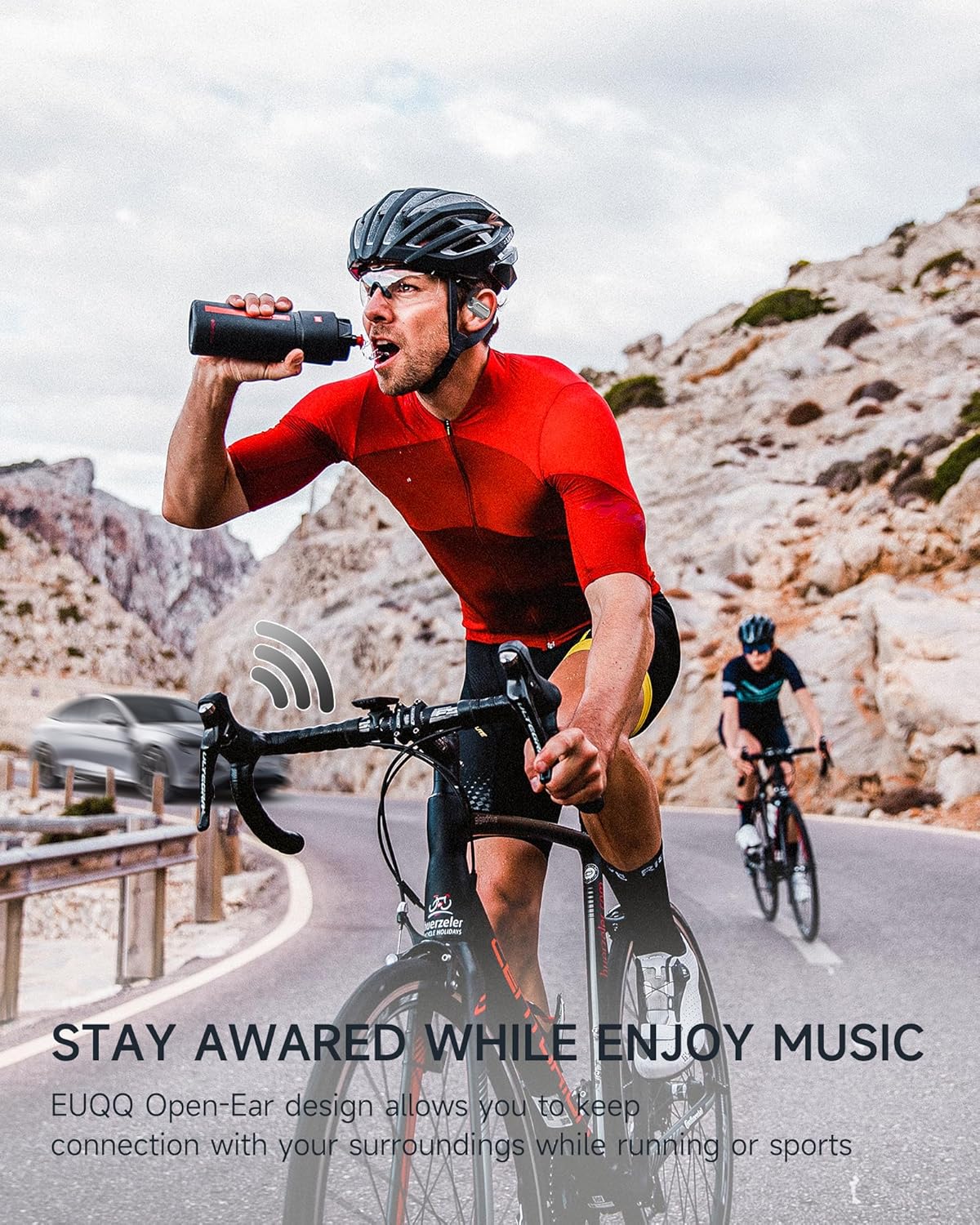 EUQQ Open Ear Headphones - Bluetooth 5.4 Sport Earbuds for Running, Ultra Comfort Open Earbuds Wireless with IP7 Waterproof, 50H Playtime & Stereo Sound,Jet Black - Image 7