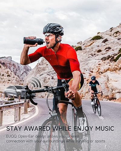 Miniatura 7 de EUQQ Auriculares de oreja abierta - Auriculares deportivos Bluetooth 5.4 para correr, ultra cómodos, auriculares abiertos inalámbricos con IP7