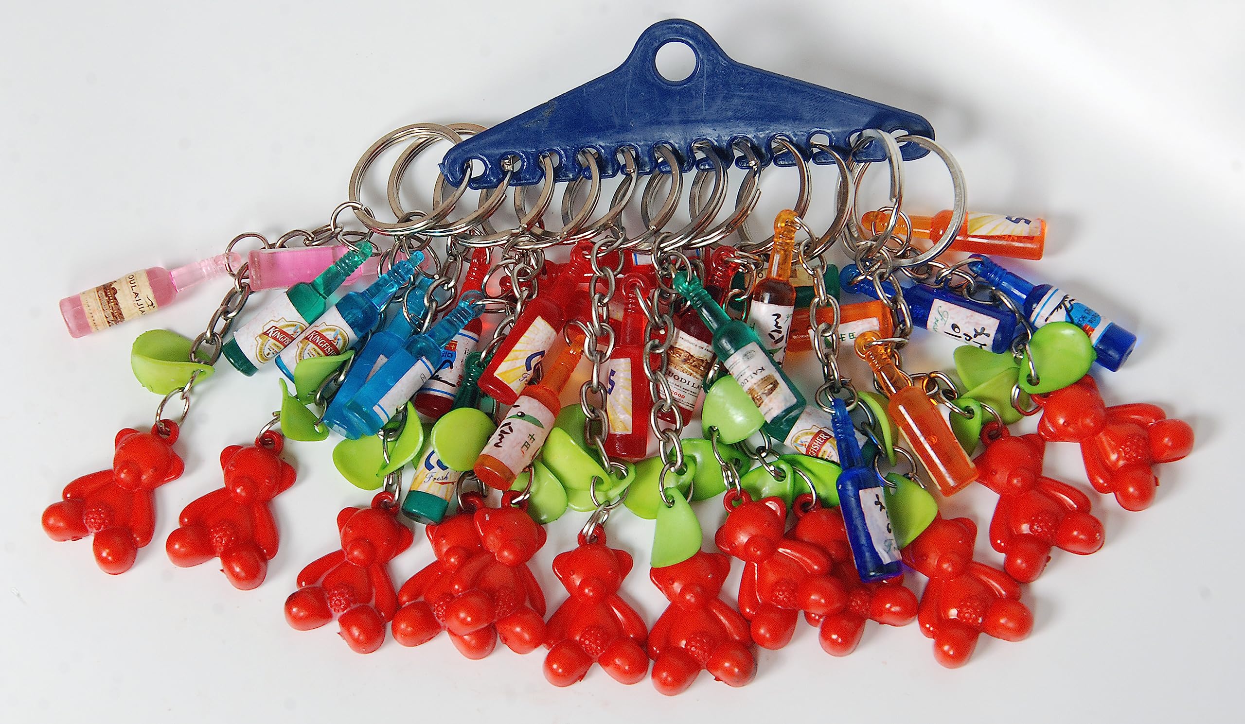 Bala Ji Art Pack of 12 Bear bottle key chain (Multi color, Pack of 12)-image-3
